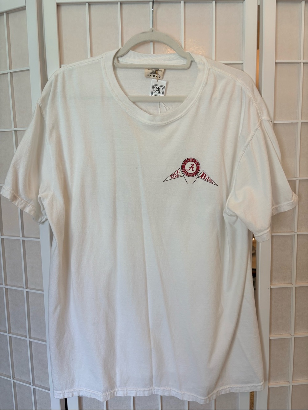 Comfort Colors White Short-Sleeve Tee with Small Red Logo